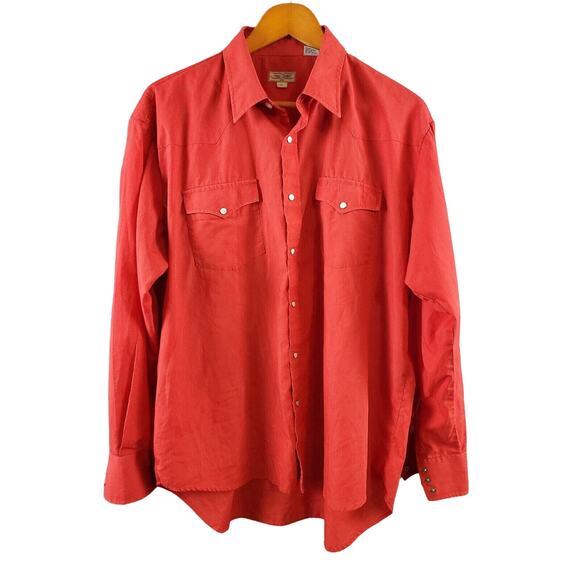 Trail Legends Men's L/S Pearl Snap Western Shirt. Red. Size XL - Picture 1 of 4